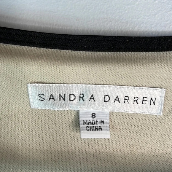 SANDRA DARREN Knee Length Midi Dress Black Nude Textured Sleeveless Cocktail 8 - Picture 6 of 10